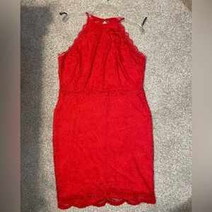 Elegant Red Lace Dress